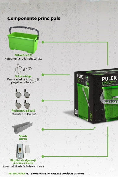 Sistem Profesional de curățare a geamurilor, Kristal Ultra - Pulex